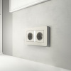 фото Рамка из поликарбоната на 2 поста Split дымчатый/белый, soft-touch W0023067