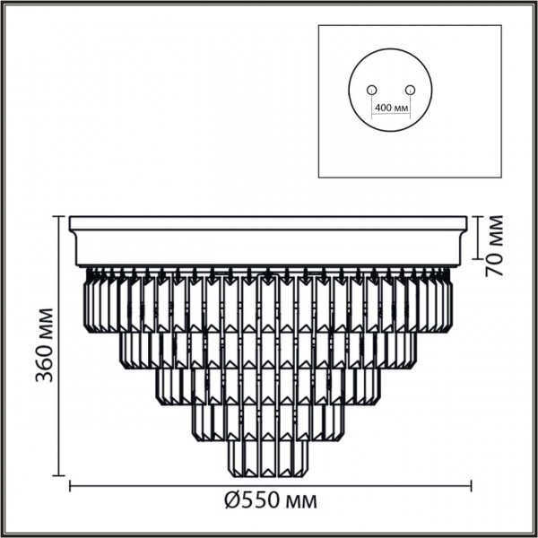 фото Хром/хрусталь металл/прозрачный Люстра потолочная Е14 8*40W 220V ZAHA CLASSI, арт. 8266/8C