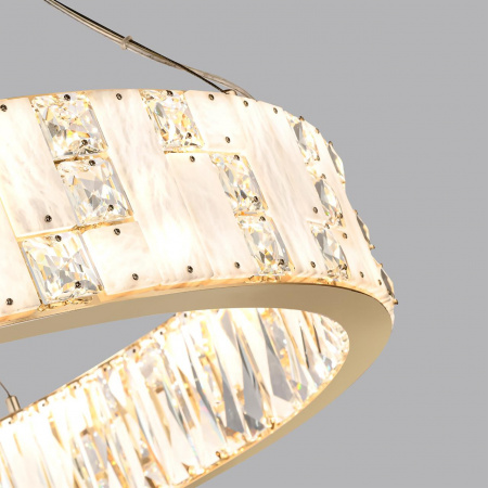 фото Золото/прозрачный/белый/металл/хрусталь/алебастр Люстра LED 80W 3700K CROSSA HALL, арт. 5072/100L