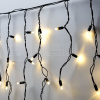 фото Бахрома (Айсикл) ALEDUS, 220 В, 3x0.5 м, черный провод, теплый белый, без мерцания