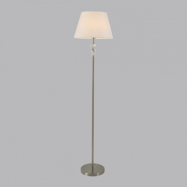 фото Никель/белый/серый, металл/керамика/ткань Торшер Е27 1*60W 220V VERMONT CLASSI, арт. 8274/1F