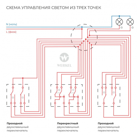 фото Перекрестный переключатель двухклавишный (чёрный матовый) W1123006