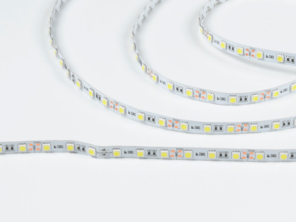 фото Светодиодная лента 5050, 60 LED/м, 14,4 Вт/м, 12В, IP20, Цвет: Ультрахолодный, SWG560-12-14.4-UW-M, катушка 5 м