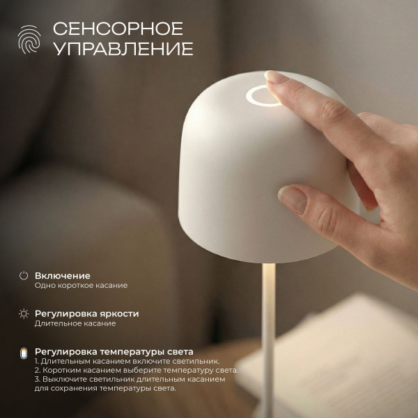 фото Компактный светодиодный настольный светильник Bitty бежевый IP54 TL70260