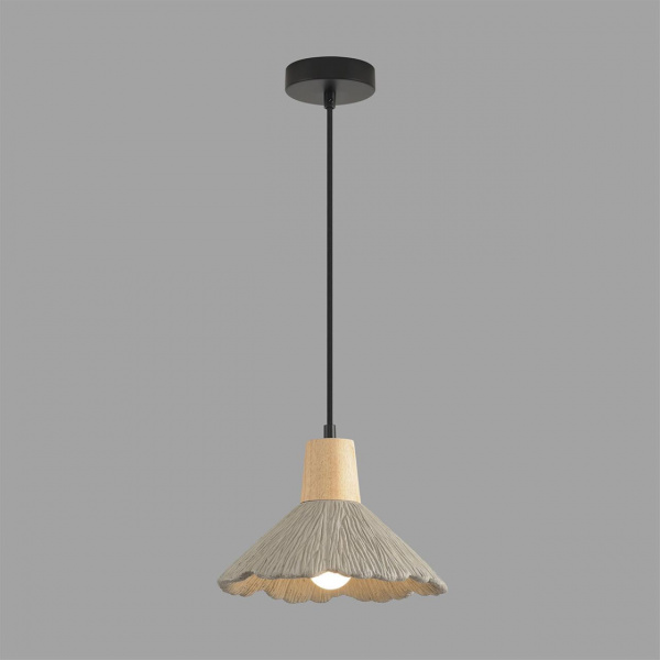 фото Черный/серый/бежевый, металл/дерево/цемент Подвес E27 60W 220V EOLIANA SUSPENTIONI, арт. 8351/1A