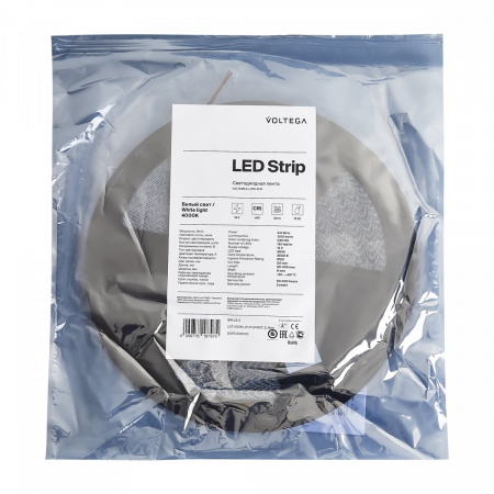 фото Светодиодная лента - 9,6 Вт LED Voltega VGL7338LS-L10W-50M, белый