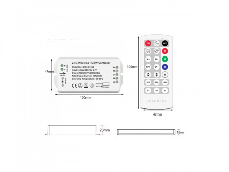 фото Контроллер SWG RGB, 2.4G с пультом, 21 кноп., DC12/24V, <16A(MAX), SW-RGB-2.4G-16A
