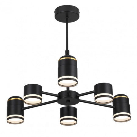 фото Черный, металл/акрил Люстра потолочная GX53 LED 6*10W + LED-проектор 3*5W 2700К 220V VIRSAVA COMFI, арт. 8234/6C