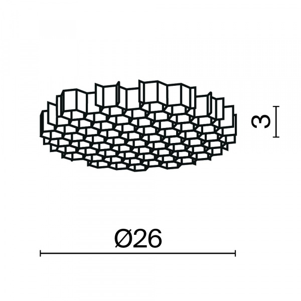 фото Антибликовая решётка ⌀26мм Maytoni Technical HoneyComb-D26, черный