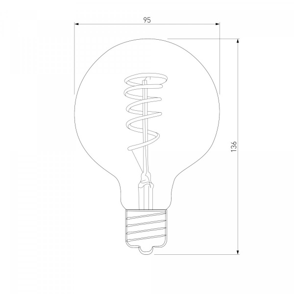 фото Филаментная светодиодная лампа Dimmable G95 5W 2700K E27 тонированная BLE2747
