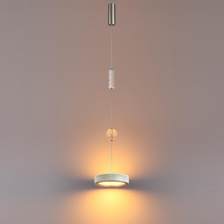 фото Белый/никель/металл/керамика/хрусталь/акрил Подвес LED 32W 2000К/3000K/4000K RIVIERA L-VISION, арт. 5451/32L