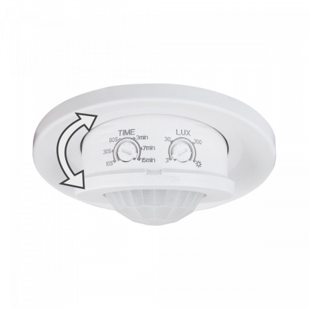 фото Инфракрасный датчик движения 8м 1200W 360° IP20 SNS-M-12 белый