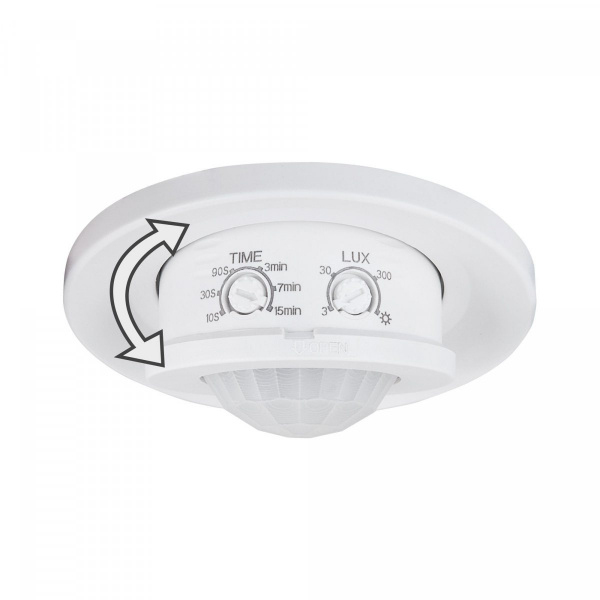 фото Инфракрасный датчик движения 8м 1200W 360° IP20 SNS-M-12 белый