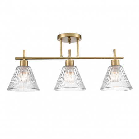 фото Латунь/прозрачный, металл/стекло Потолочный светильник E27 3*60W 220V VIVIAN COMFI, арт. 8188/3C