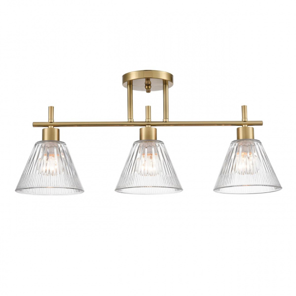 фото Латунь/прозрачный, металл/стекло Потолочный светильник E27 3*60W 220V VIVIAN COMFI, арт. 8188/3C