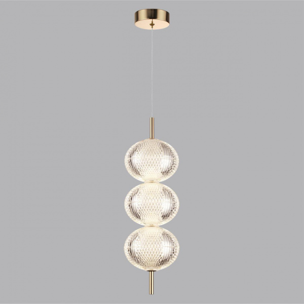 фото Золото/прозрачный, металл/пластик Подвес LED 18W 3000K 220V CAPRICE LEDIO, арт. 6577/18L