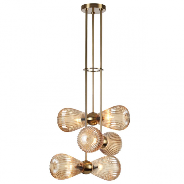фото Золотой/янтарный/металл/стекло Подвес E14 6*40W ELICA MODERN, арт. 5402/6