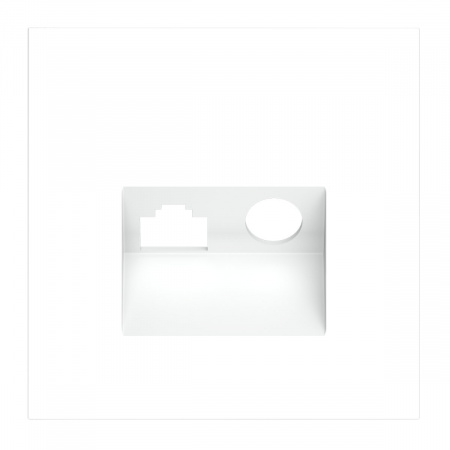 фото Накладка для розетки TV+RJ45 кат. 6, S70 (белый матовый)
