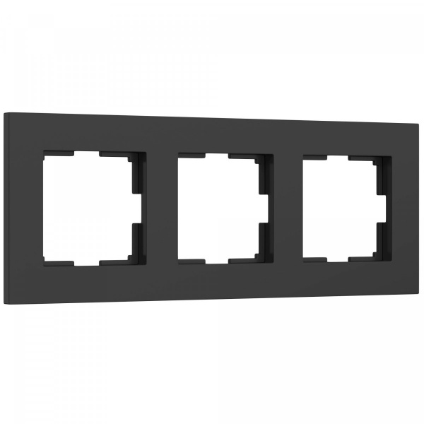 фото Рамка из поликарбоната на 3 поста Slab черный софт W0032908