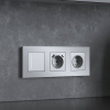 фото Рамка из поликарбоната на 3 поста Slab серебро софт W0032965