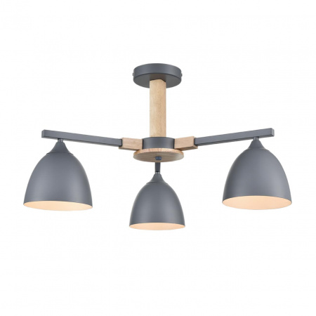 фото Серый/серый металл, дерево/металл Люстра потолочная Е27 3*60W 220V COLANGE MODERNI, арт. 8096/3C