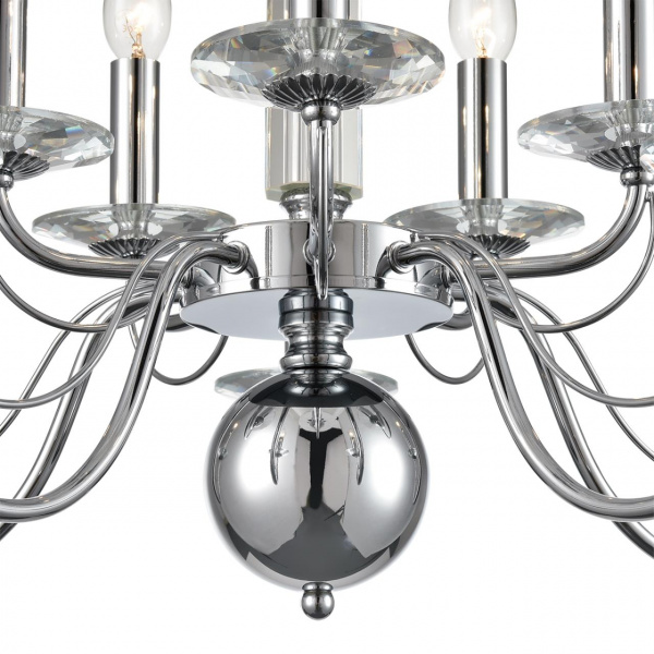 фото Хром, металл/стекло Люстра подвесная Е14 10*40W 220V INCANTO CLASSI, арт. 8034/10