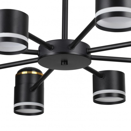 фото Черный, металл/акрил Люстра потолочная GX53 LED 8*10W + LED-проектор 4*5W 2700К 220V VIRSAVA COMFI, арт. 8234/8C