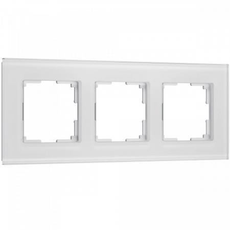 фото Рамка из стекла на 3 поста Senso белый soft-touch W0033101