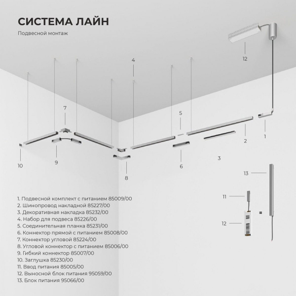 фото Набор для подвеса никель 85226/00 система Лайн