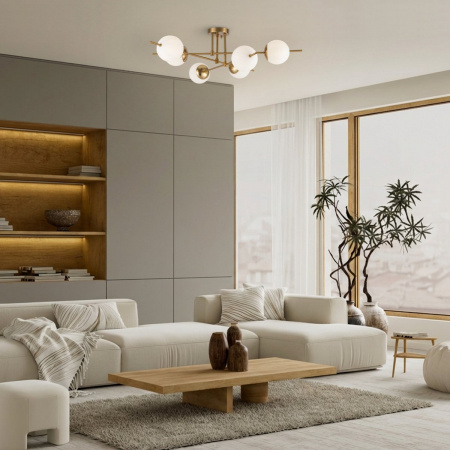 фото Потолочный светильник Freya Damask FR5205PL-06BS, латунь