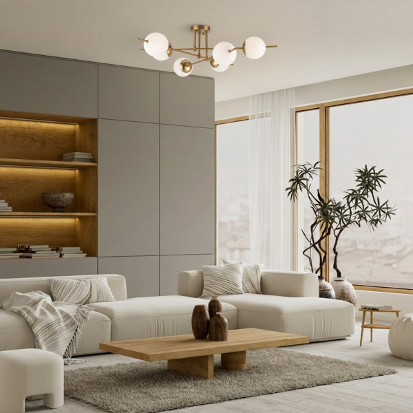 фото Потолочный светильник Freya Damask FR5205PL-06BS, латунь