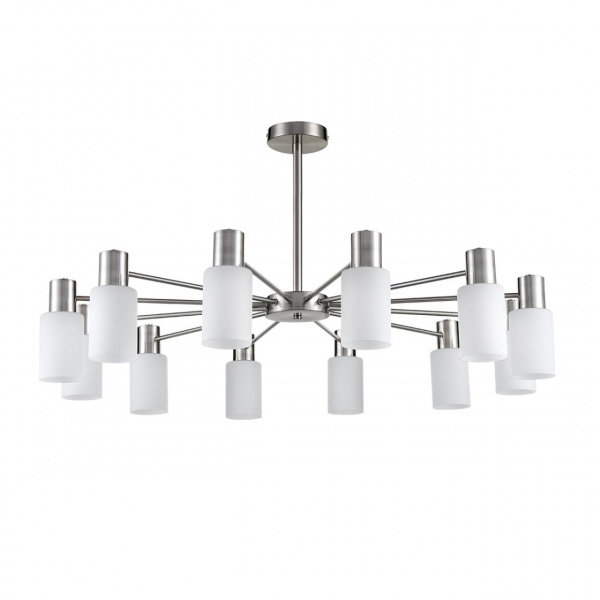 Никель/белый металл/стекло Люстра потолочная Е14 12*40W 220V MAVE COMFI, арт. 8099/12C