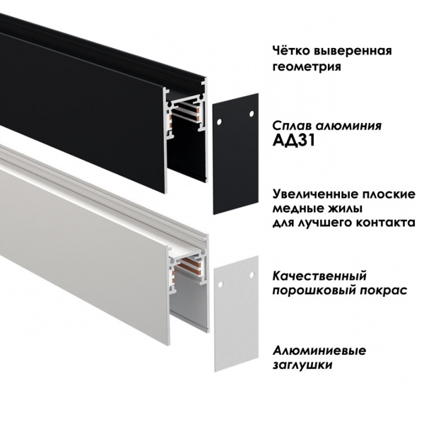 фото Низковольтный шинопровод 2м 48В IP20 SHINO, арт. 135155