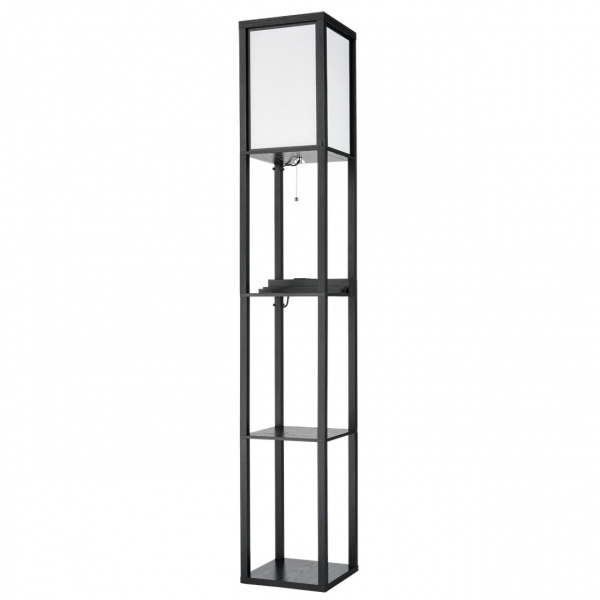 Черный/белый, дерево/текстиль Торшер Е27 1*60W 220V PRACTIC COMFI, арт. 8093/1F