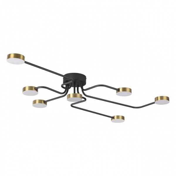 Чёрный, латунь Люстра потолочнаяс ПДУ LED 100W 3000-6000K 220V FLINT LEDIO, арт. 6532/99CL