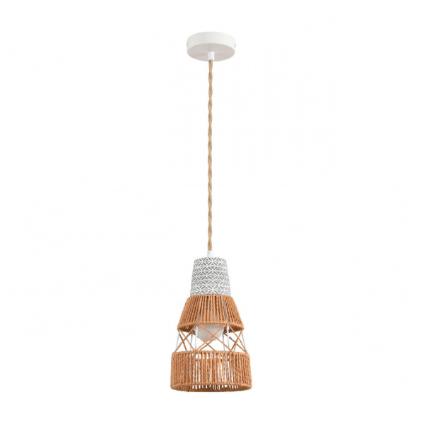 Белый/бежевый, цемент/металл/джутовый шнур Подвес E27 LED 10W 220V BOHO ECO, арт. 8367/1B