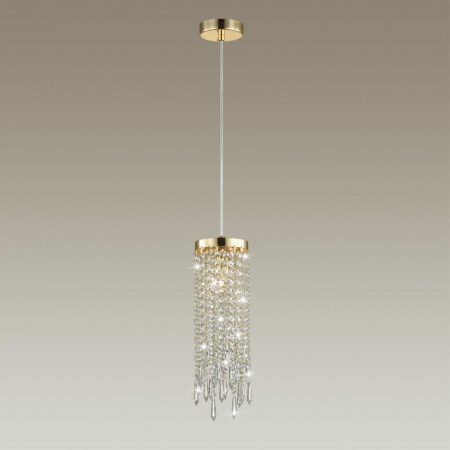 фото Золотой/прозрачный металл/хрусталь Подвес E14 1*40W CHOKKA MODERN, арт. 5028/1