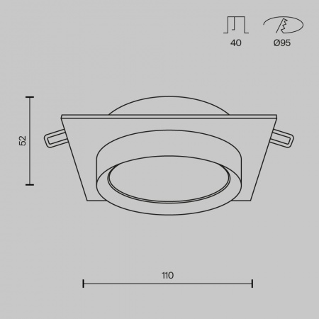 фото Встраиваемый светильник Maytoni Technical Hoop DL086-GX53-SQ-BG, черный