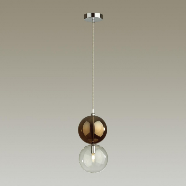 фото Хром/коричневый/стекло Подвес G9 1*40W TWIXY PENDANT, арт. 4980/1B