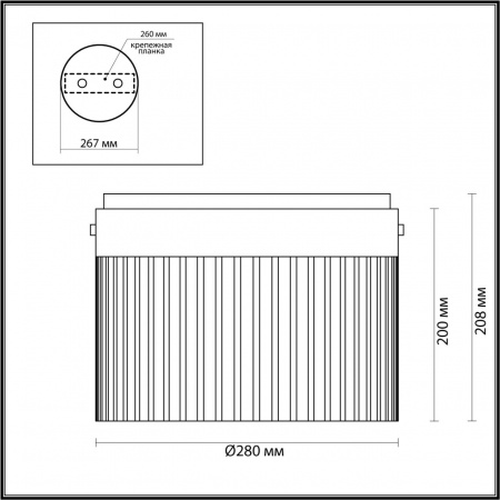 фото Черный/светл.янтарный/металл/стекло Потолочный светильник LED 24W 4000К 2715Лм PILLARI L-VISION, арт. 5047/24LC