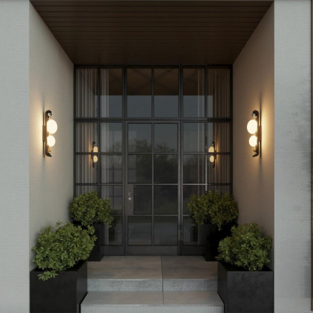 фото Уличный настенный светильник IP54, черный Odeon Light LUMA, арт. 5434/2W