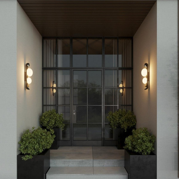 фото Уличный настенный светильник IP54, черный Odeon Light LUMA, арт. 5434/2W