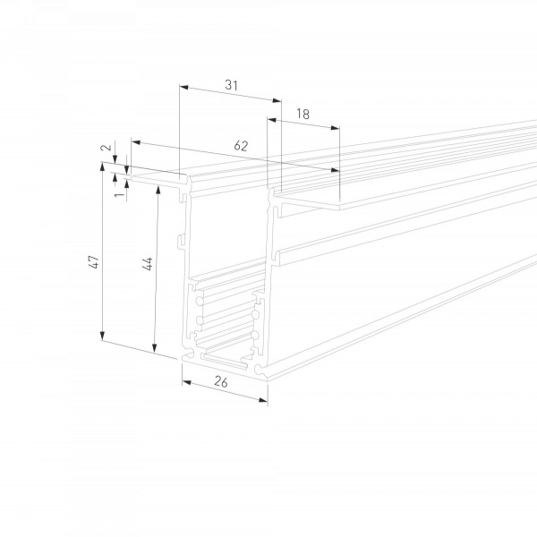 фото Slim Magnetic Шинопровод встраиваемый черный (2м) 85087/00