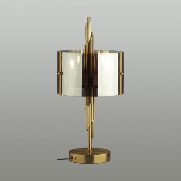 фото Бронзовый/дымчатый/металл/стекло Настольная лампа E27 2*40W MARGARET MODERN, арт. 4895/2T