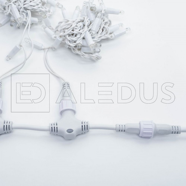 фото Занавес ALEDUS, 220 В, 2x3 м, белый провод, ПВХ, белый, с мерцанием