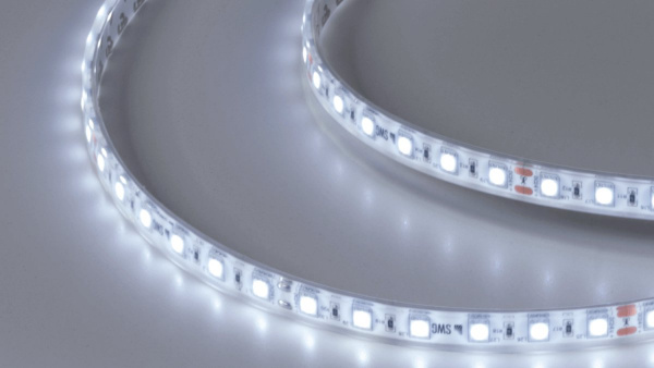 Светодиодная лента 5050, 60 LED/м, 14,4 Вт/м, 24В, IP68, Цвет: Холодный белый, SWG560-24-14.4-W-68-M, катушка 5 м