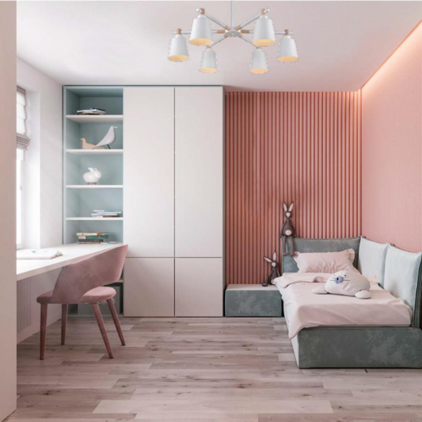 фото Белый/белый металл, дерево/металл Люстра потолочная Е27 6*60W 220V ROSALINA MODERNI, арт. 8097/6C