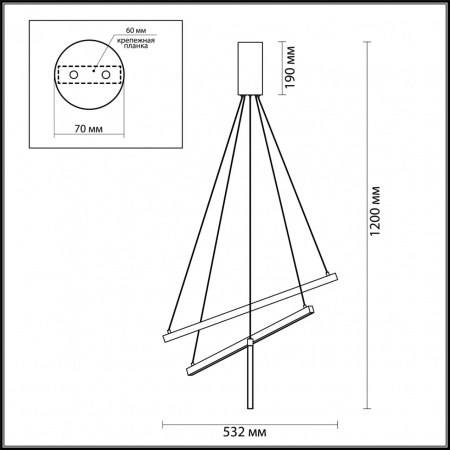 фото Черный/металл Подвесной светильник LED 3000K 39W 220V COMETA L-VISION, арт. 3860/39B
