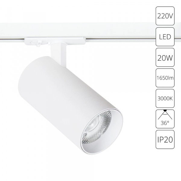 Трековый светильник Arte Lamp BENE A1937PL-1WH