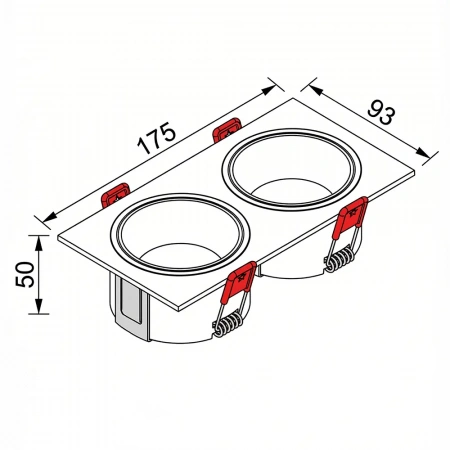 фото Свет-к LED (S2920) встр. квадр. 220-240V SMD 2*10W 4000K белый +V WO
